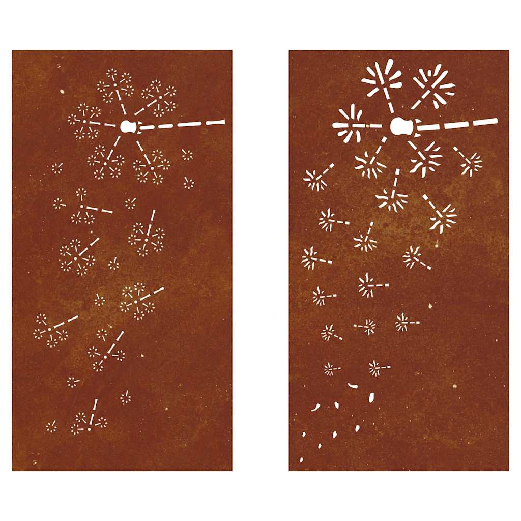 2 db virágmintás corten acél kerti faldísz 105 x 55 cm