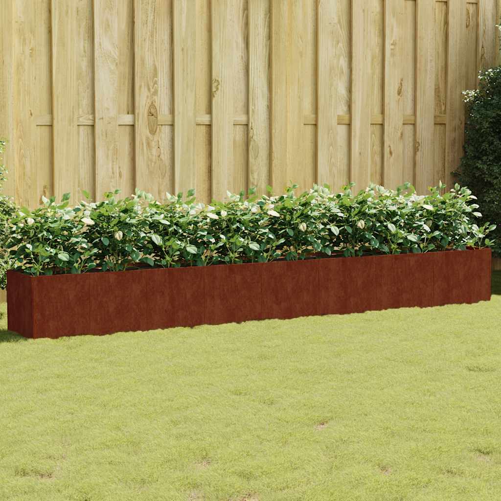 Corten acél kerti magaságyás 360 x 40 x 40 cm