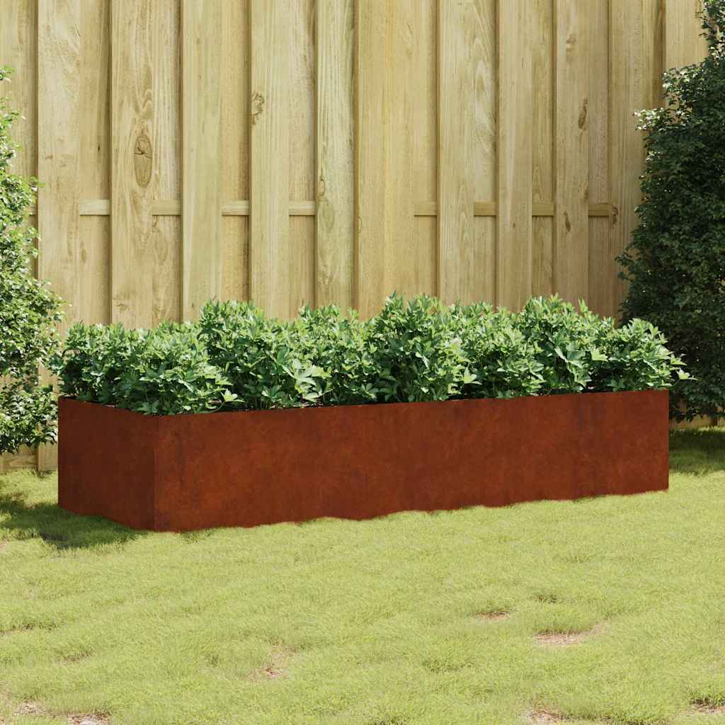 Corten acél kerti magaságyás 200x80x40 cm