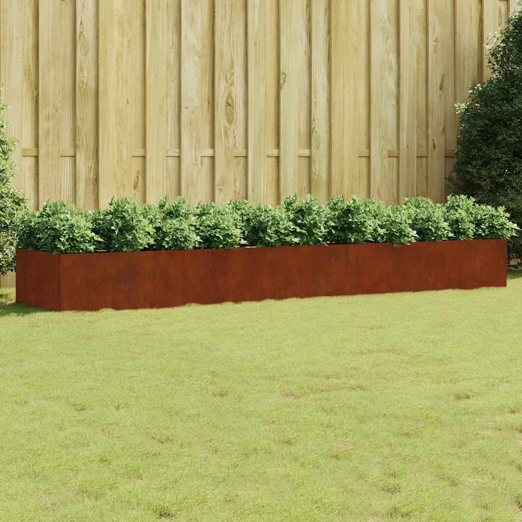 Corten acél kerti magaságyás 360x80x40 cm