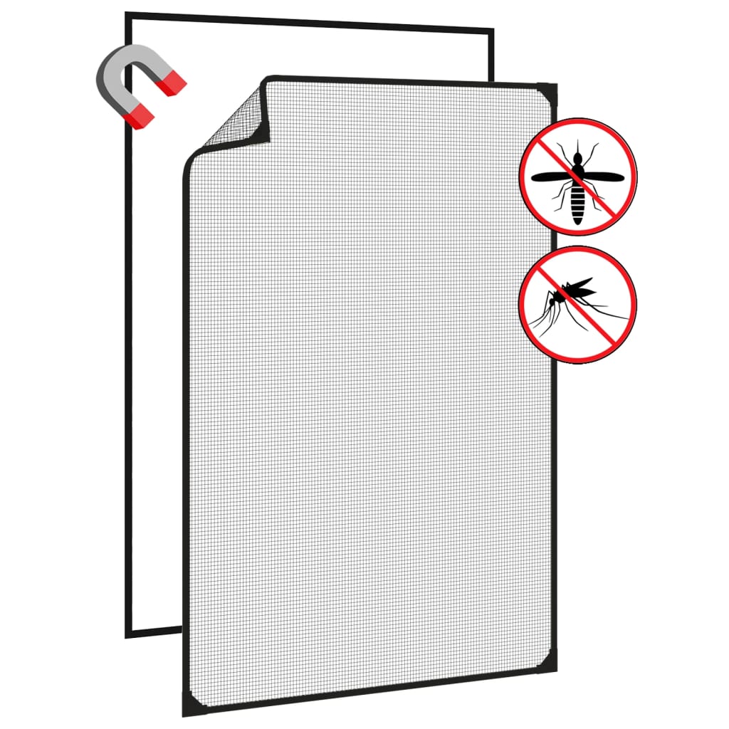 Antracitszürke mágneses ablakszúnyogháló 80 x 120 cm