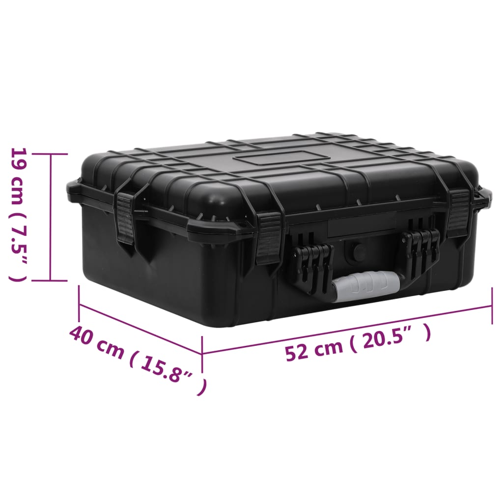 Fekete pp hordozható repülős tok 52x40x19 cm Fekete pp hordozható repülős tok 52x40x19 cm