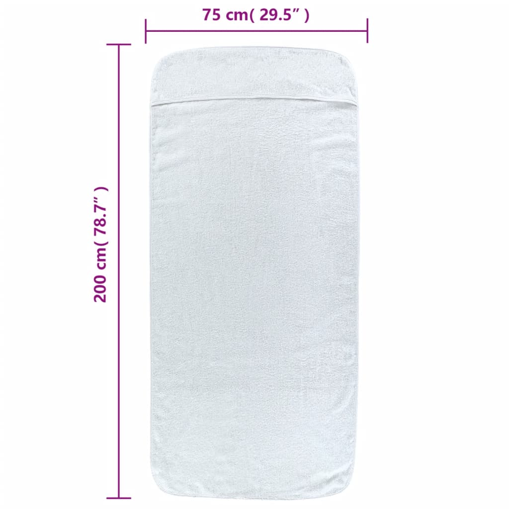 2 db fehér 400 gsm szövet strandtörölköző 75 x 200 cm