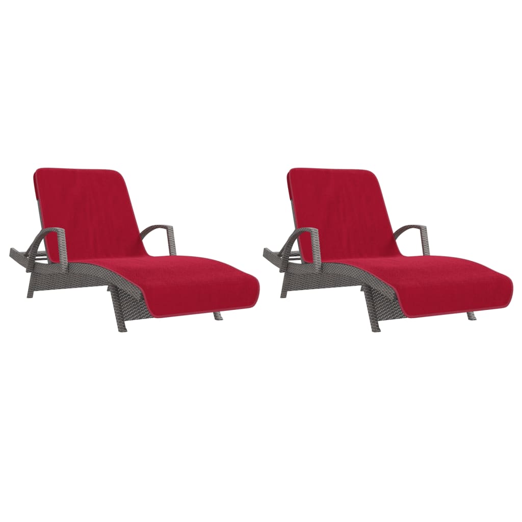2 db burgundi vörös 400 gsm szövet strandtörölköző 75 x 200 cm
