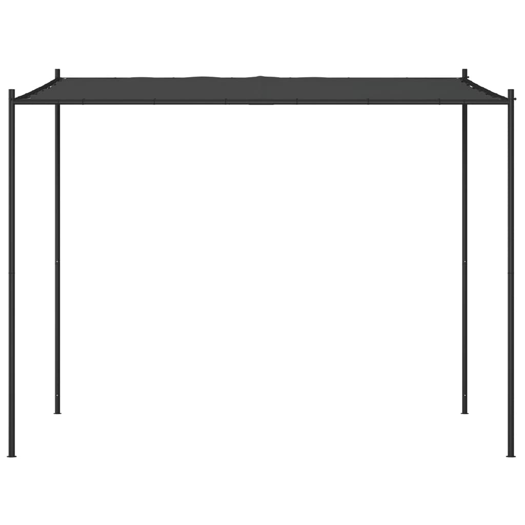 Antracitszürke szövet és acél pavilon 3x3 m 180 g/m²
