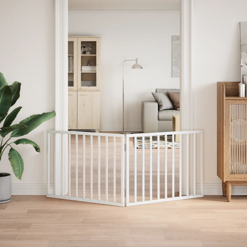 Fehér nyárfa 2 paneles összecsukható kutyakapu 160 cm