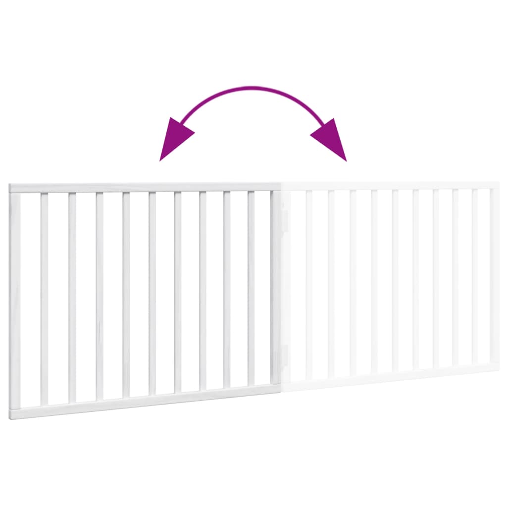 Fehér nyárfa 2 paneles összecsukható kutyakapu 160 cm