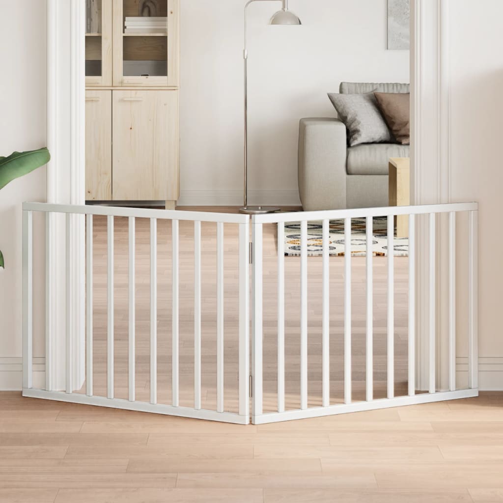 Fehér nyárfa 2 paneles összecsukható kutyakapu 160 cm