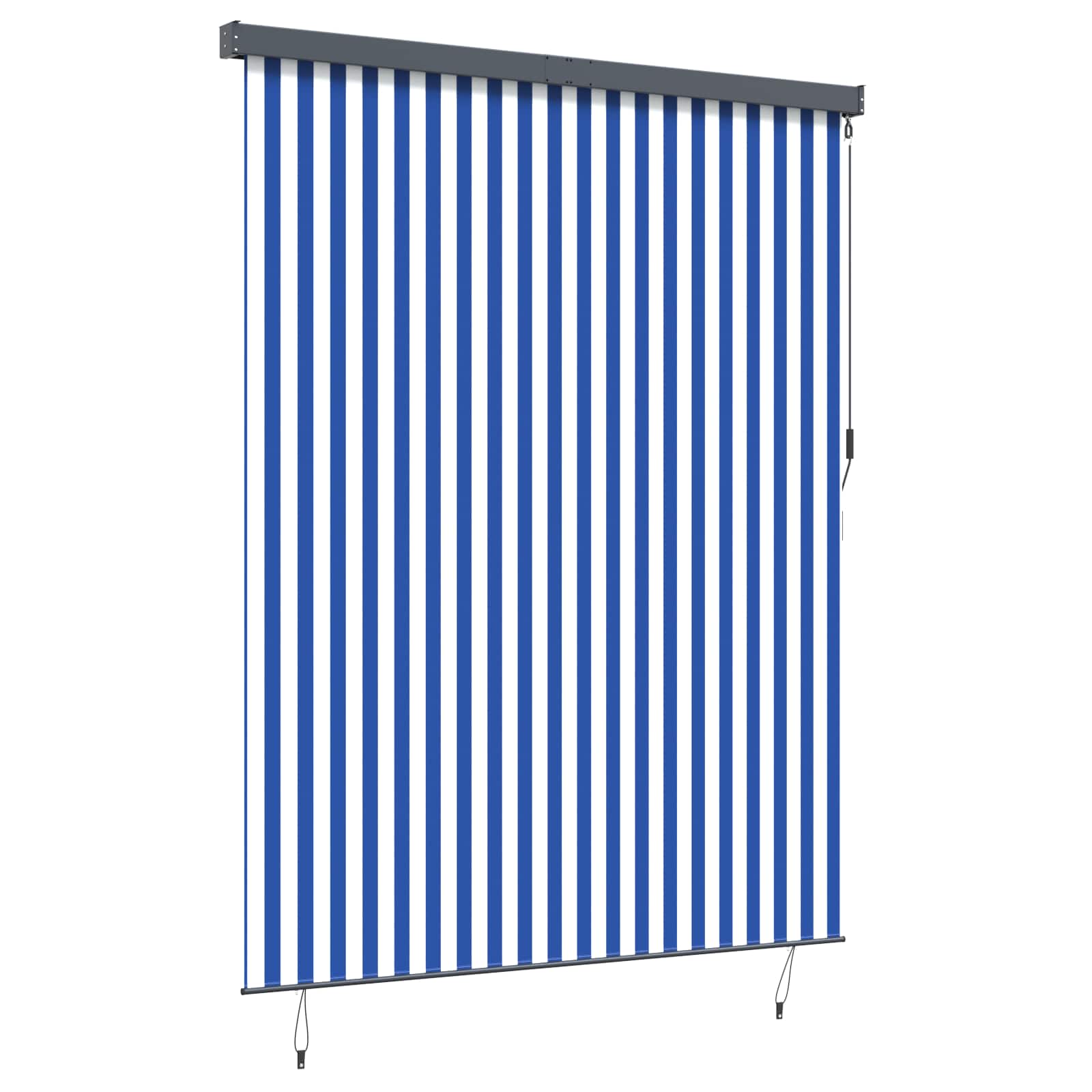 Roletta kék és fehér 200 x 250 cm szövet és alumínium
