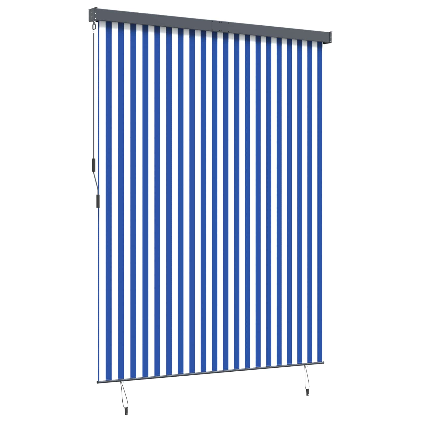 Roletta kék és fehér 200 x 250 cm szövet és alumínium