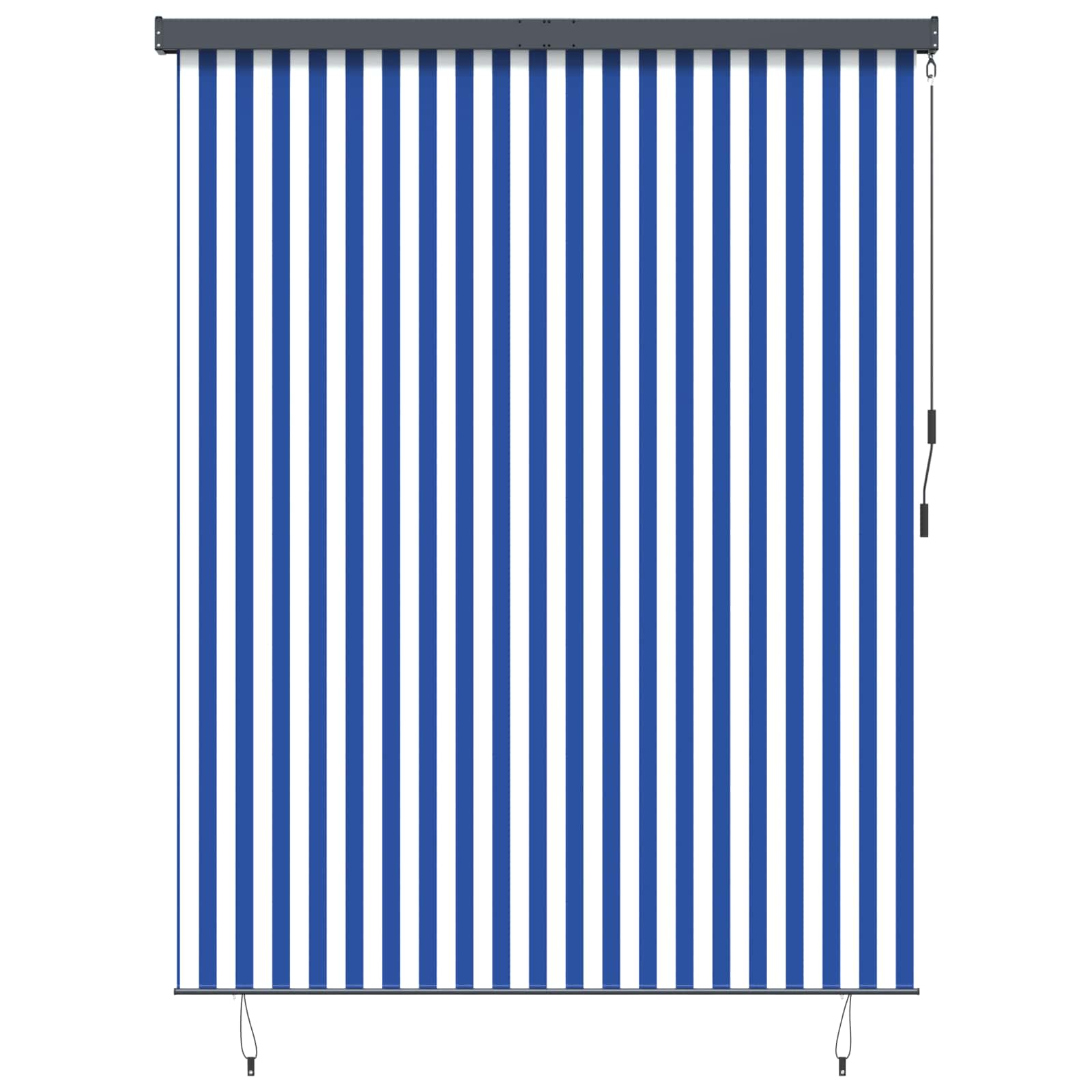 Roletta kék és fehér 200 x 250 cm szövet és alumínium