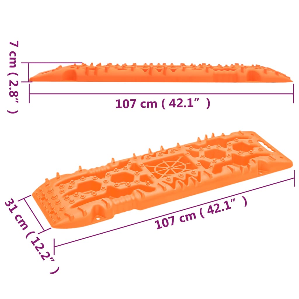 2 db narancssárga nejlon vontatási táblák 107x31x7 cm