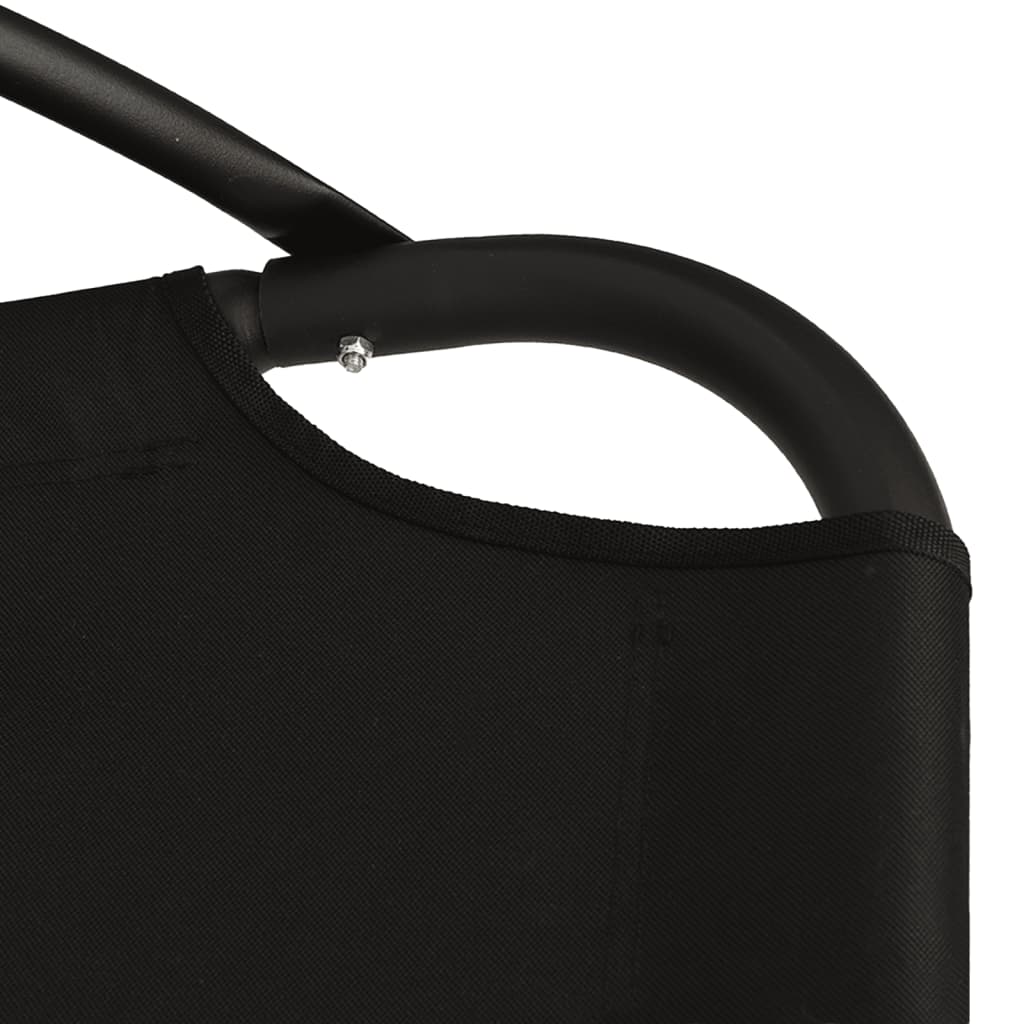 Fekete oxford szövet és acél kerti hintaszék párnával