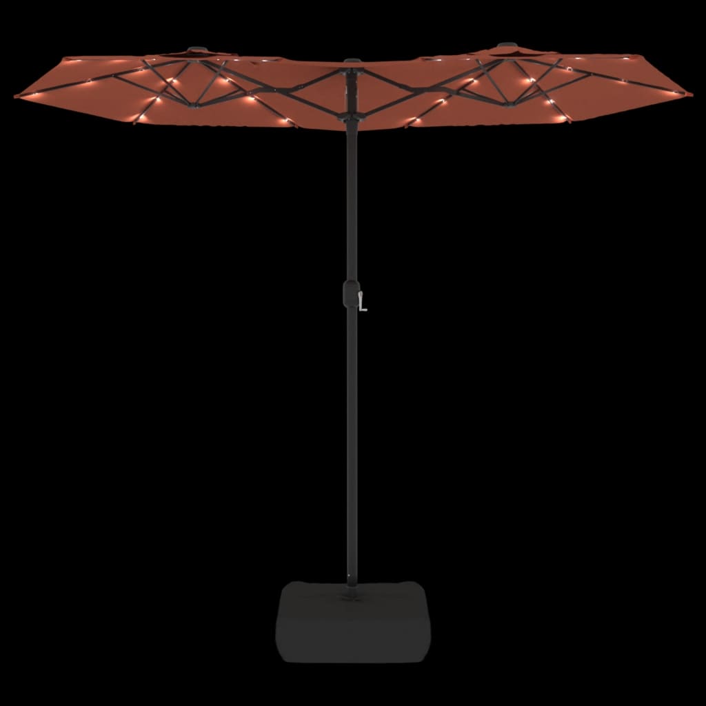 Terrakotta dupla tetős led-es napernyő 316x145 cm