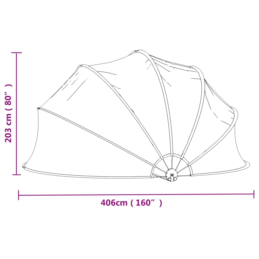 Kerek pvc medencekupola 406x203 cm