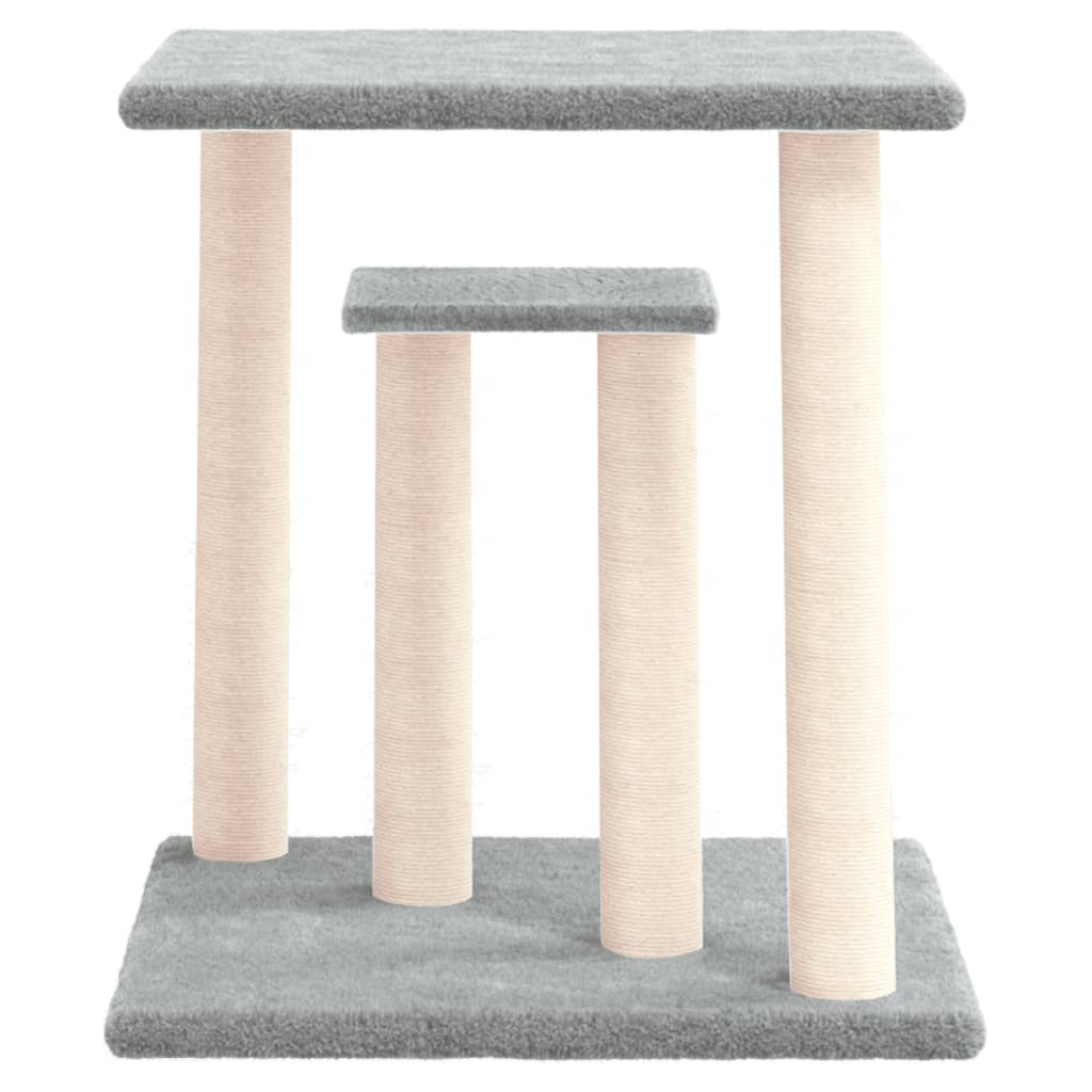 Világosszürke macskakaparófa emelvényekkel 50 cm
