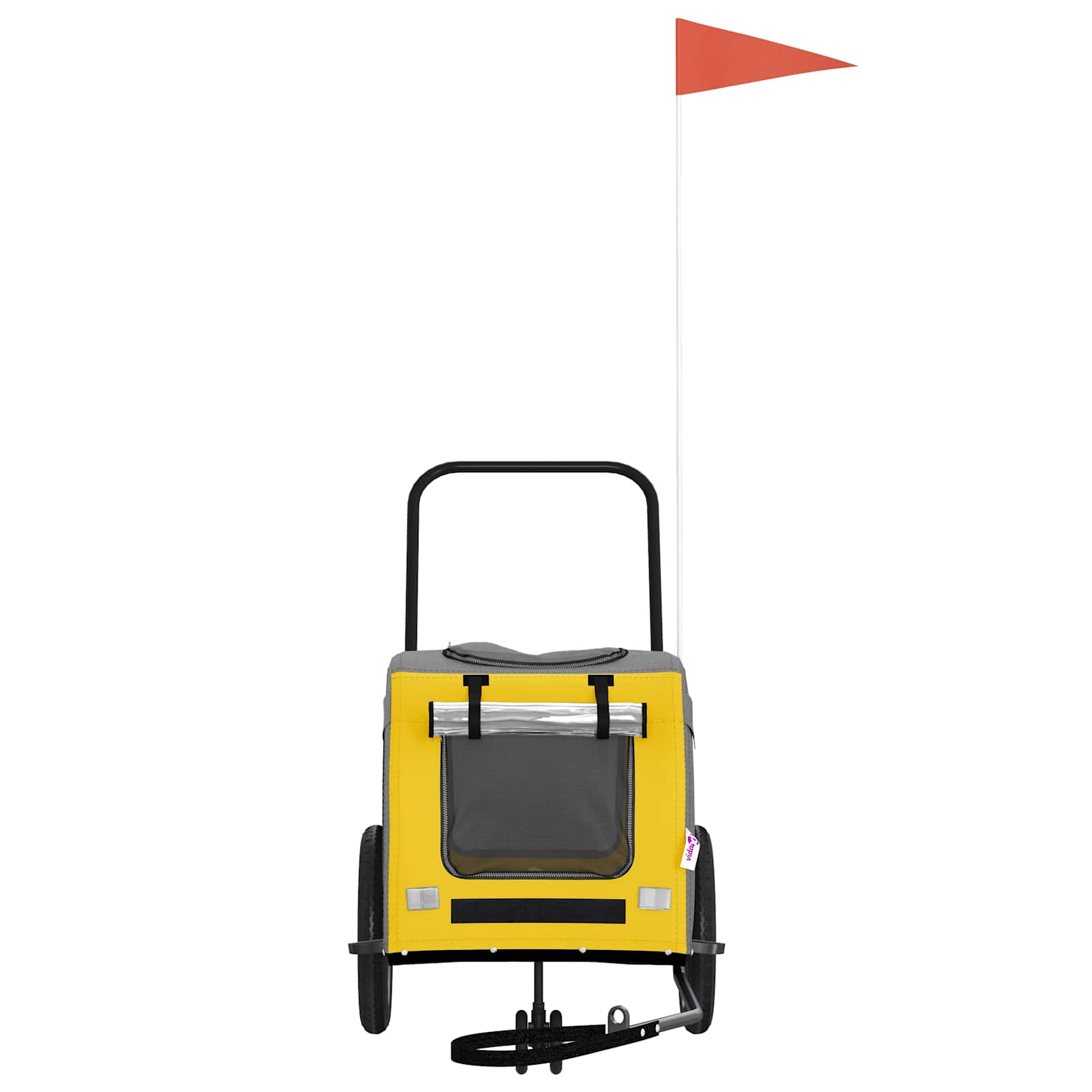 Kisállat kerékpár utánfutó sárga és szürke 125 x 53 x 54 cm