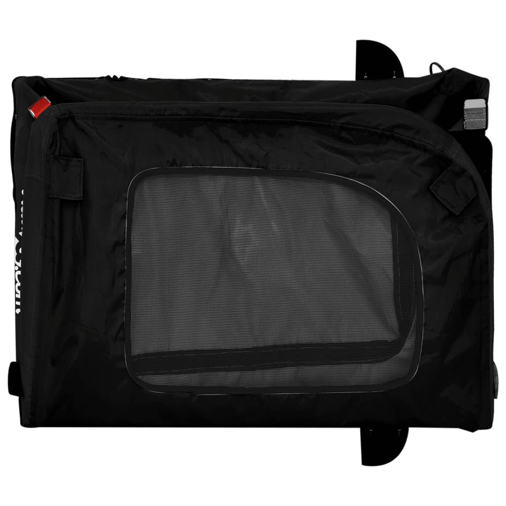 Fekete oxford szövet és vas kisállatszállító kerékpár utánfutó