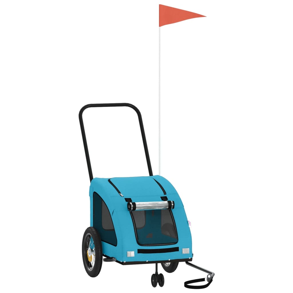 Kék oxford szövet és vas kisállatszállító utánfutó