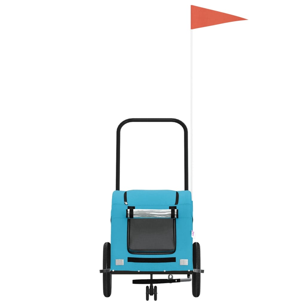 Kék oxford szövet és vas kisállatszállító utánfutó