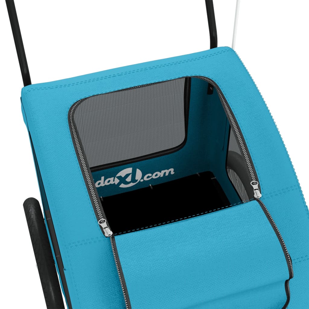 Kék oxford szövet és vas kisállatszállító utánfutó