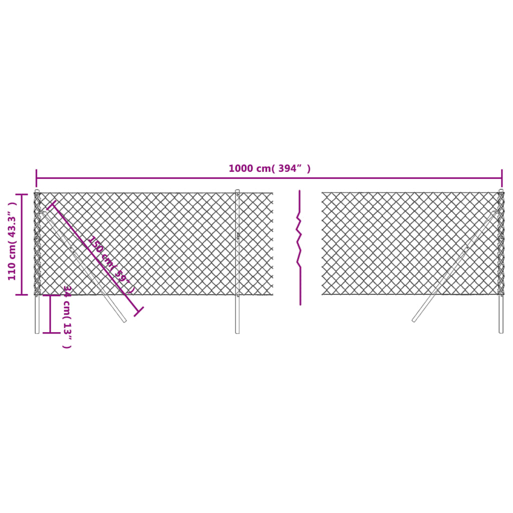 Zöld drótkerítés 1,1 x 10 m