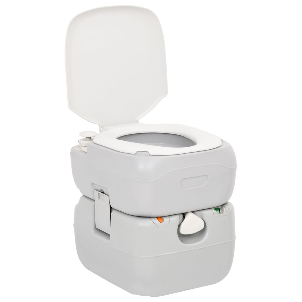 Szürke-fehér hdpe hordozható kemping wc 22+12 l
