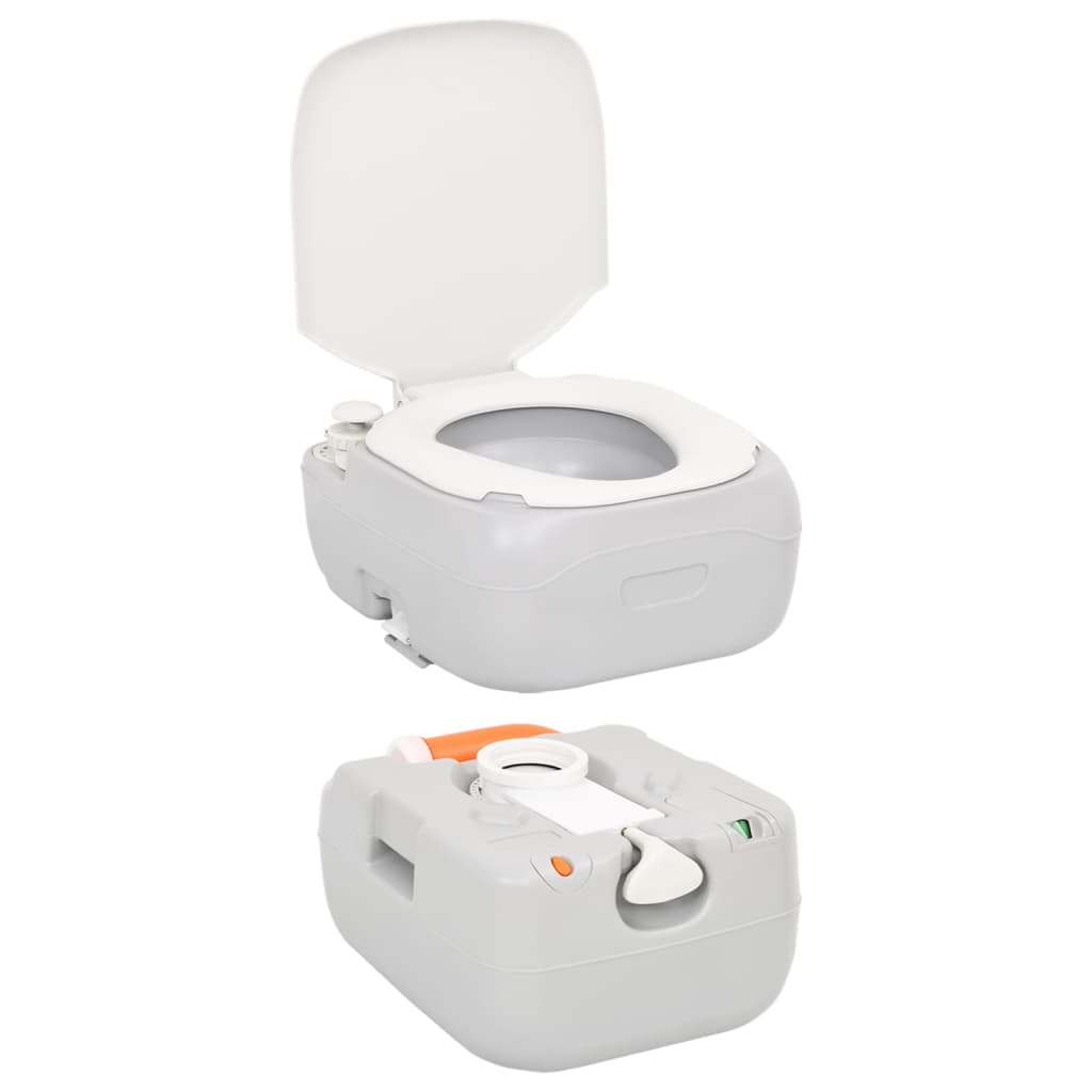 Szürke-fehér hdpe hordozható kemping wc 22+12 l
