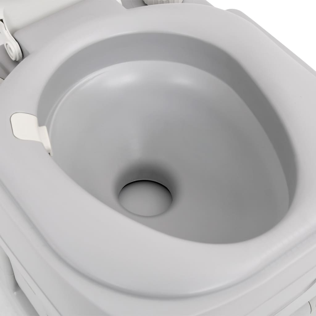 Szürke-fehér hdpe hordozható kemping wc 22+12 l