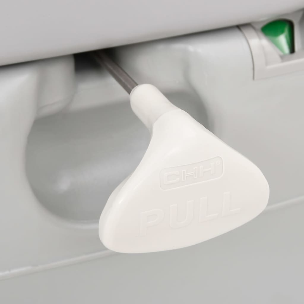 Szürke-fehér hdpe hordozható kemping wc 22+12 l