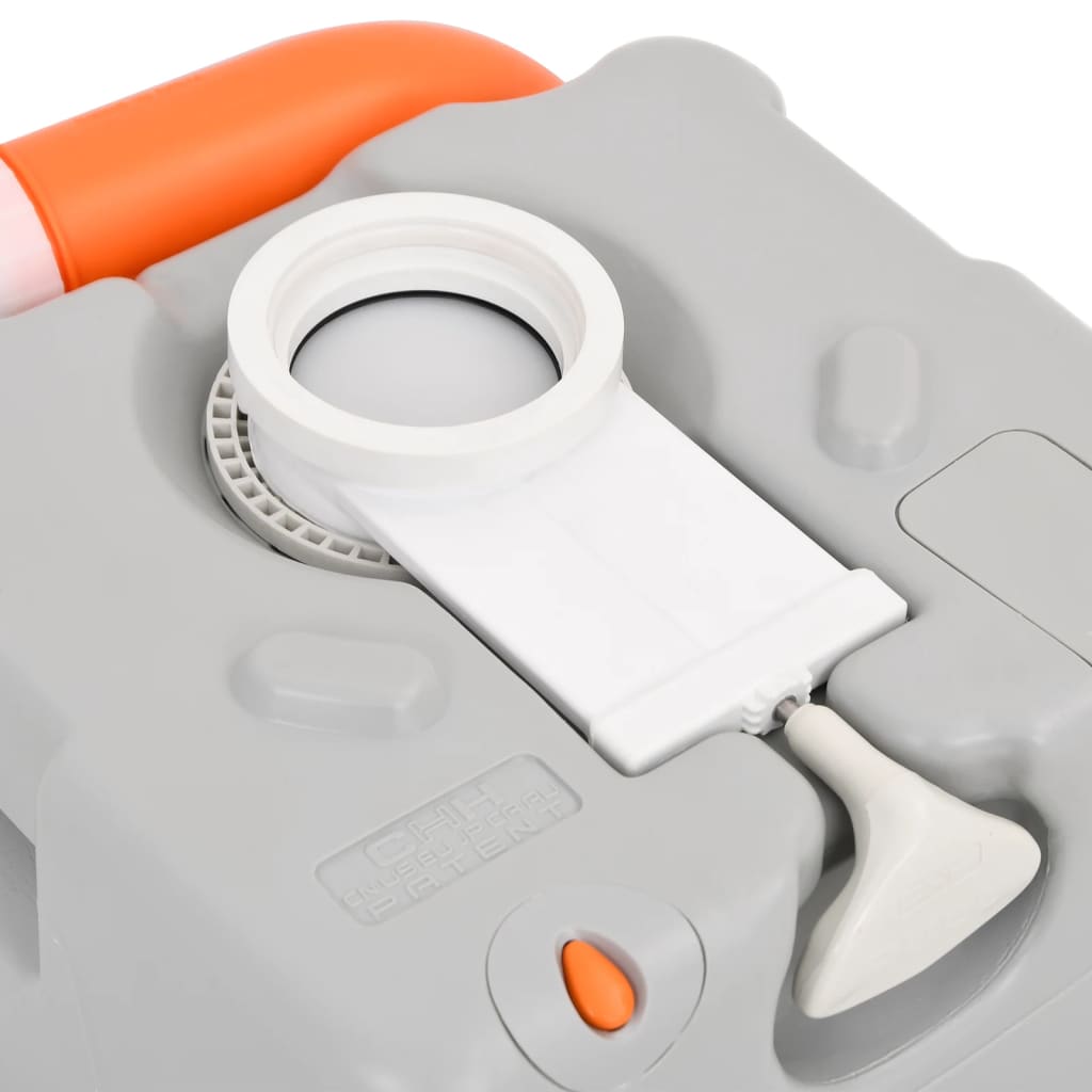 Szürke-fehér hdpe hordozható kemping wc 22+12 l
