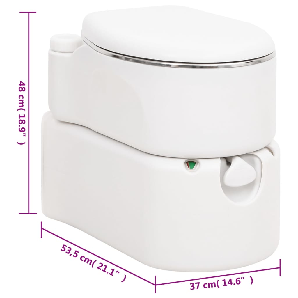 Fehér beépített hdpe és acél kemping wc 24+17 l