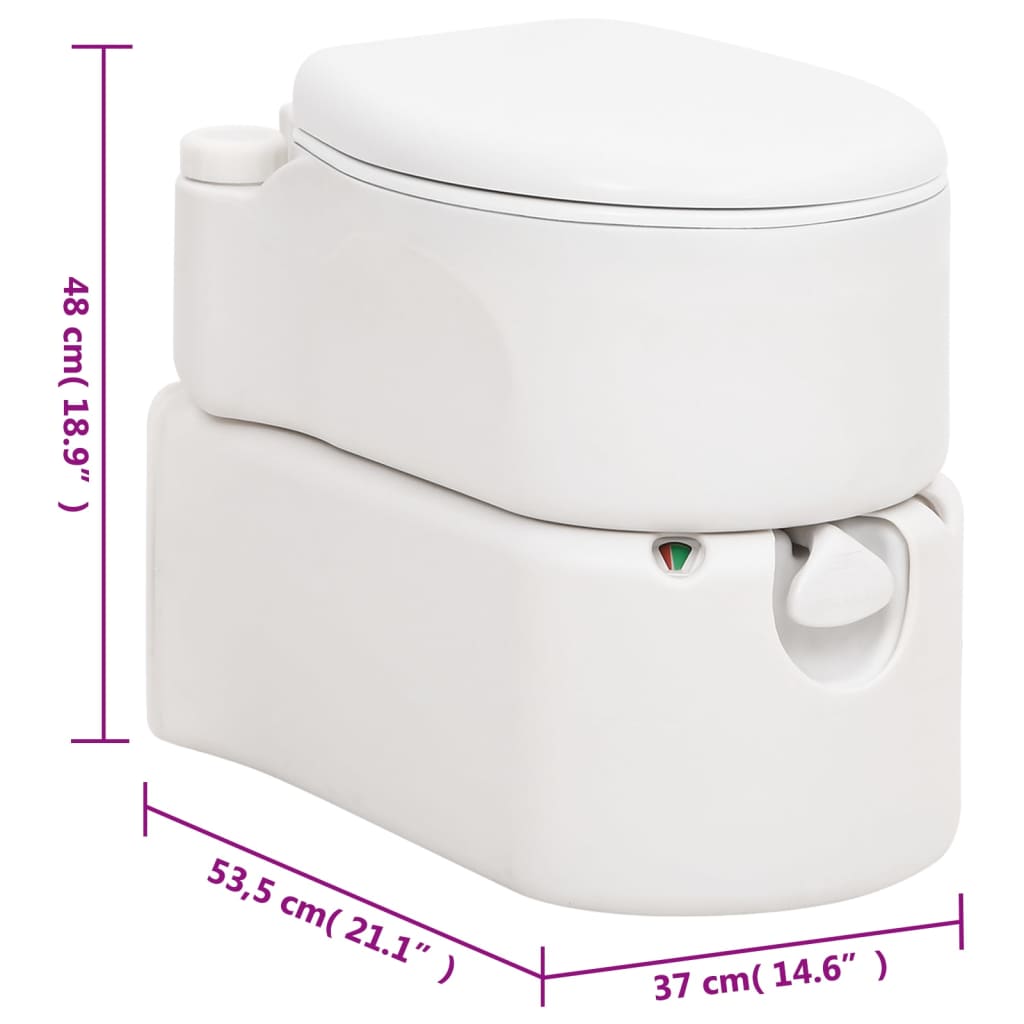 Fehér beépített hdpe és zománc kemping wc 24+17 l