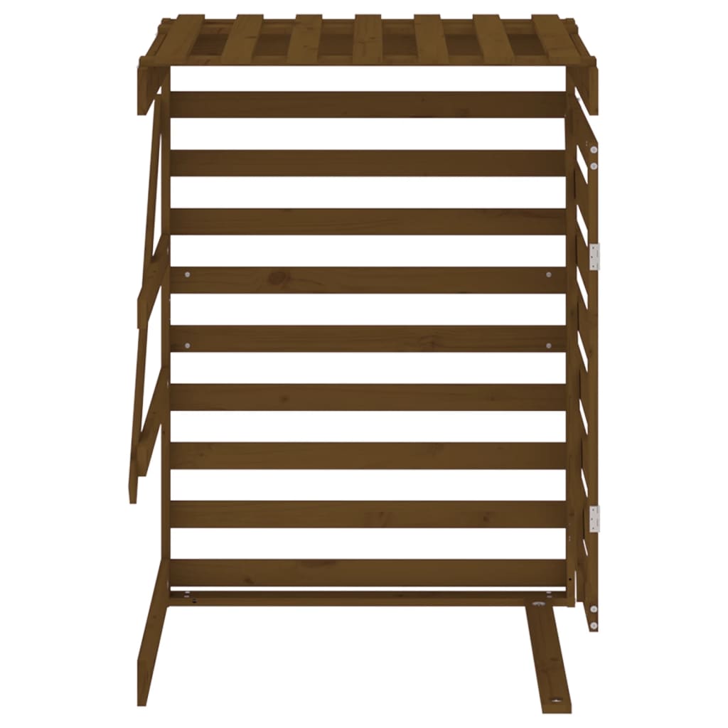 Mézbarna tömör fenyőfa szemeteskuka tároló hosszabbító