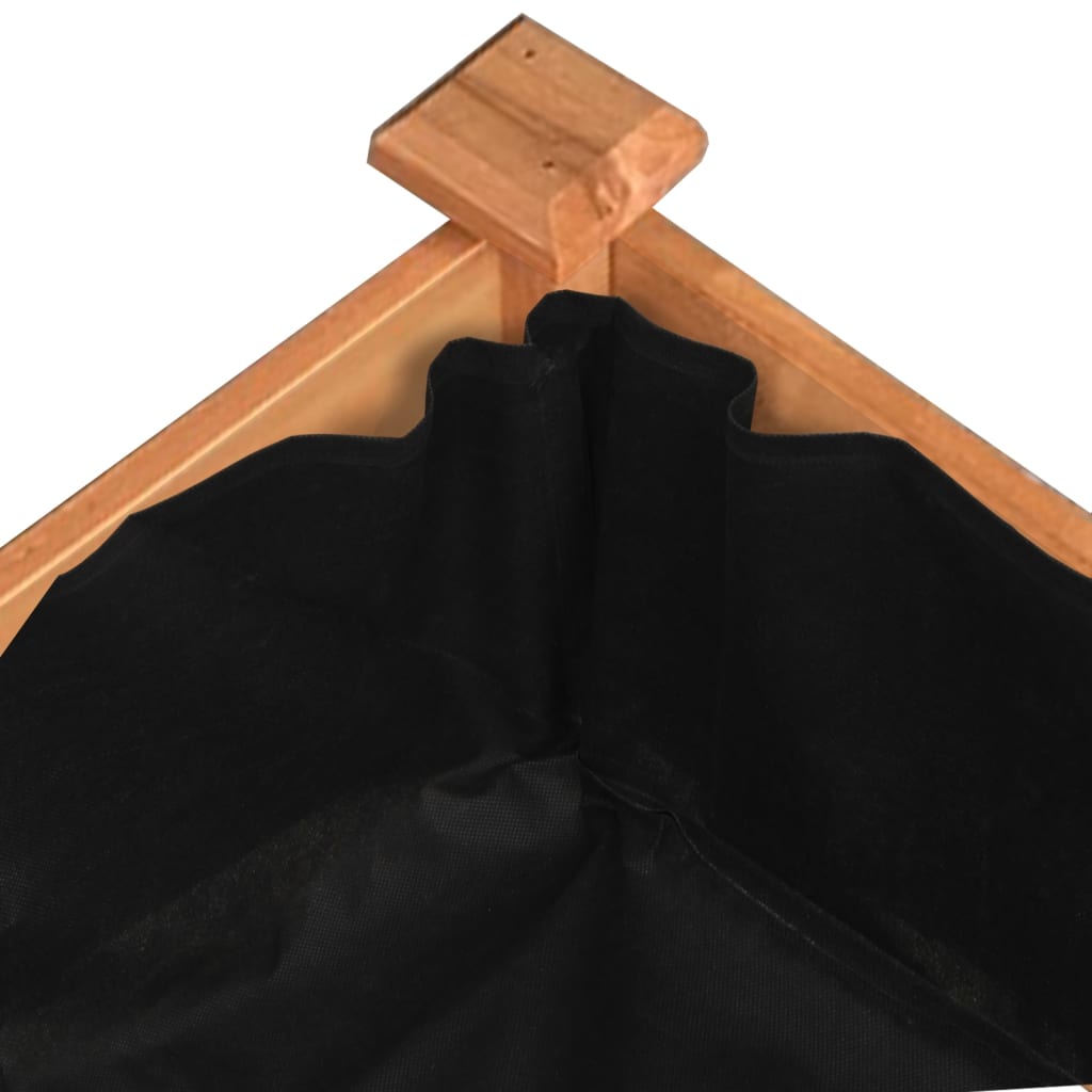 Barna tömör fenyőfa kerti magaságyás béléssel 120x60x25 cm