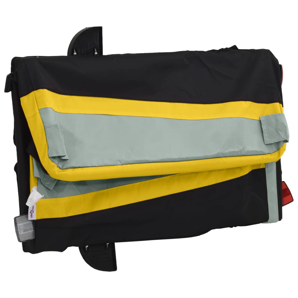Fekete-sárga vas kerékpár-utánfutó 30 kg