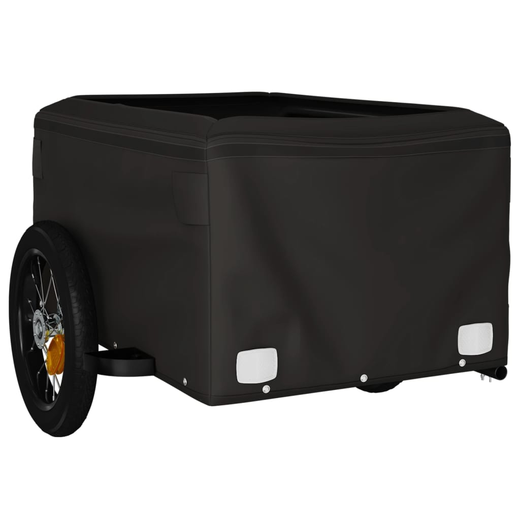 Fekete-zöld vas kerékpár-utánfutó 30 kg