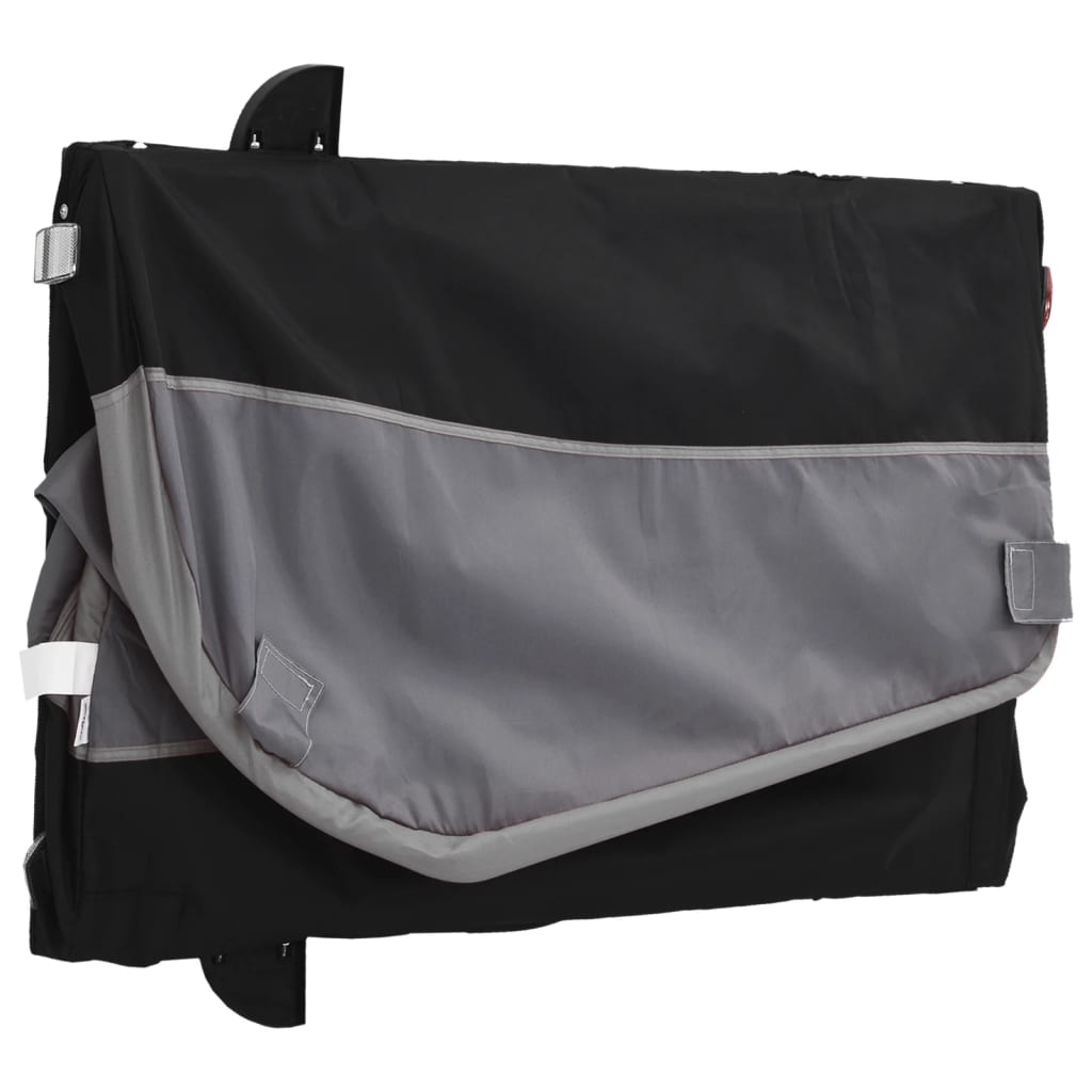 Fekete-szürke vas kerékpár-utánfutó 45 kg