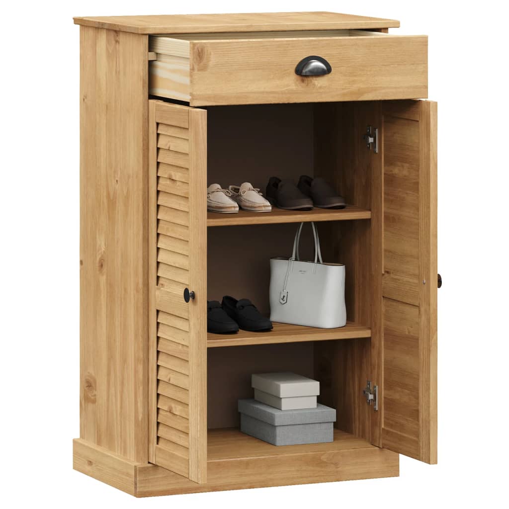 Vigo tömör fenyőfa cipőszekrény 60x35x96 cm
