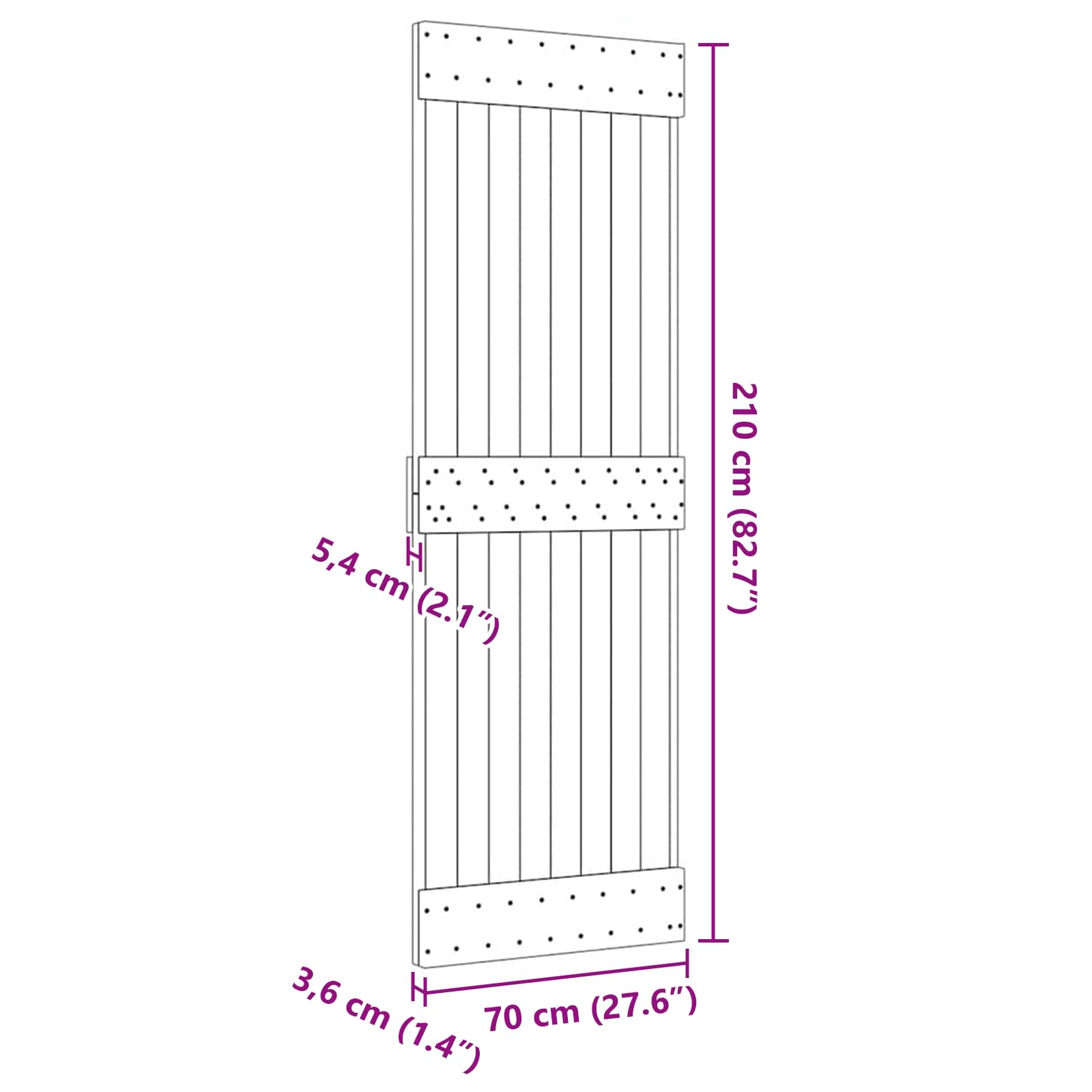 Ajtó narvik természetes 70 x 210 cm szilárd fenyőfa