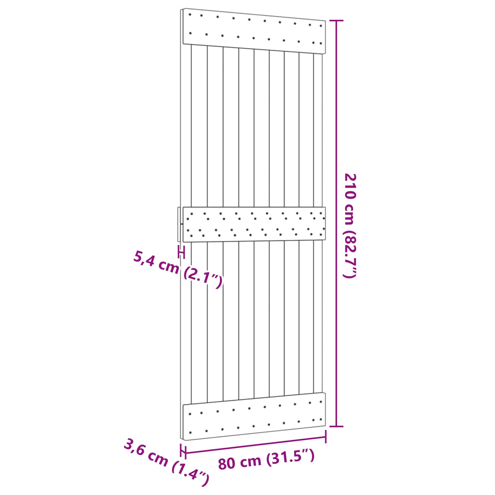 Ajtó narvik természetes 80 x 210 cm szilárd fenyőfa