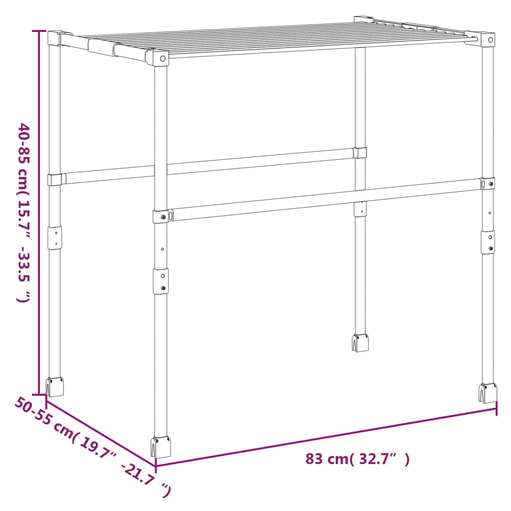 Alumínium szárító 83 x (50-55) x (40-85) cm
