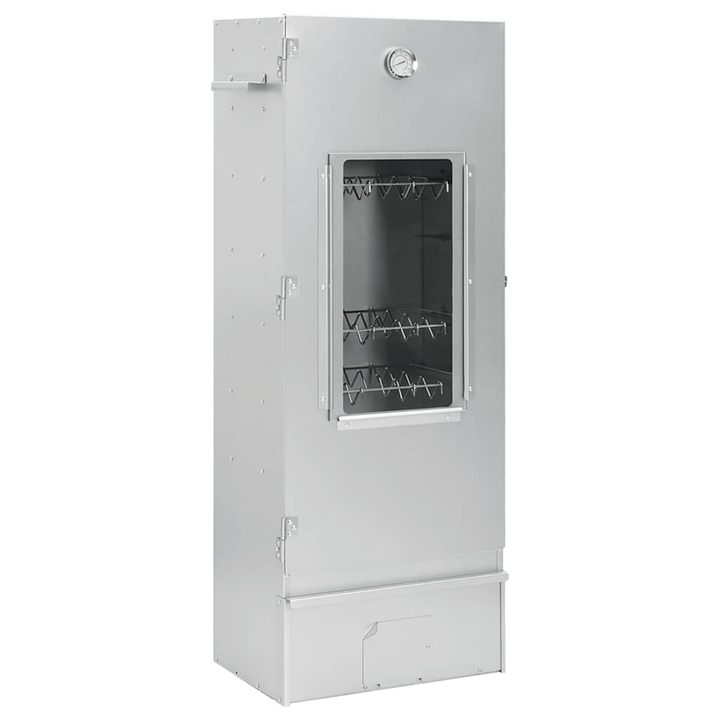 Horganyzott acél bbq füstölőkemence faaprítékkal 44,5x29x110 cm