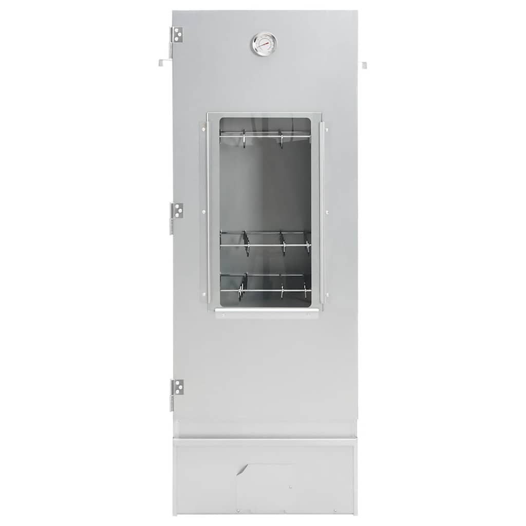 Horganyzott acél bbq füstölőkemence faaprítékkal 44,5x29x110 cm