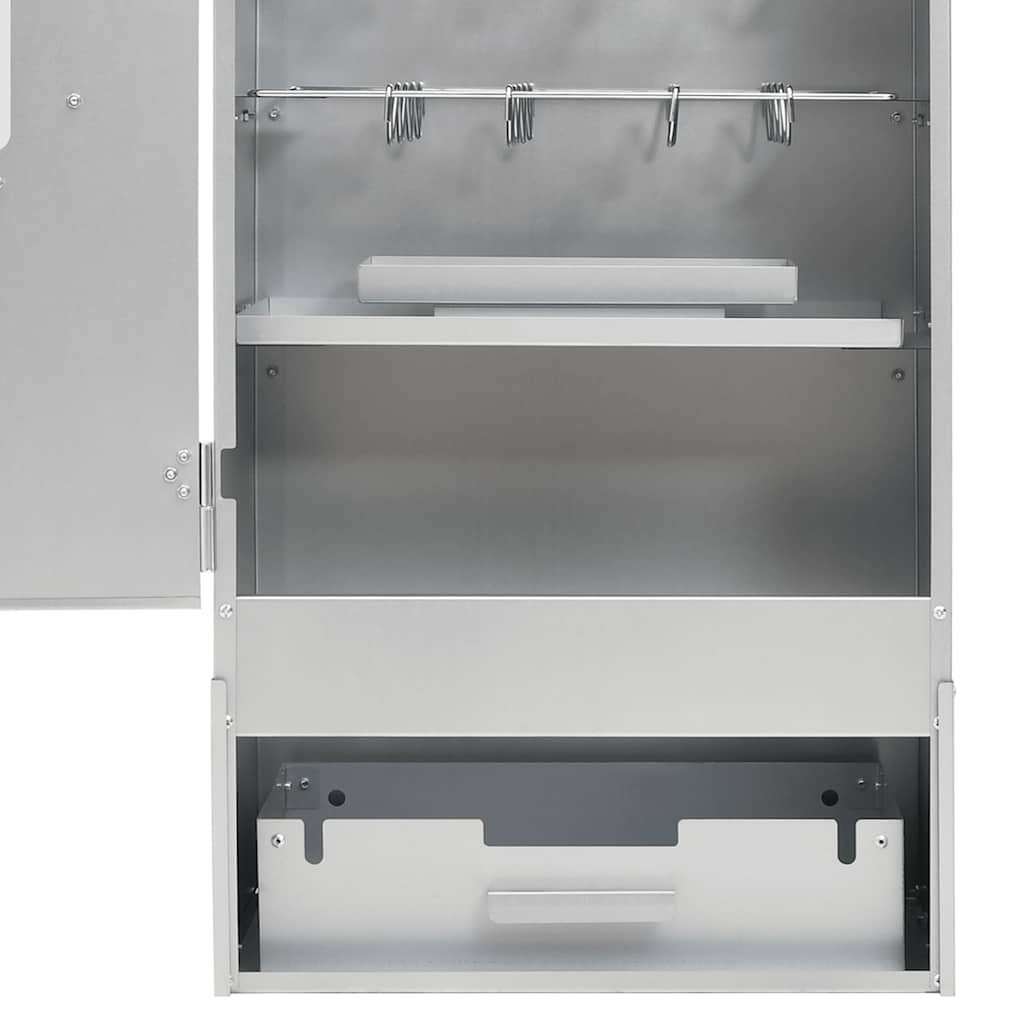 Horganyzott acél bbq füstölőkemence faaprítékkal 44,5x29x110 cm