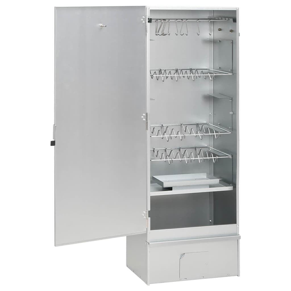 Horganyzott acél bbq füstölőkemence faaprítékkal 44,5x29x110 cm