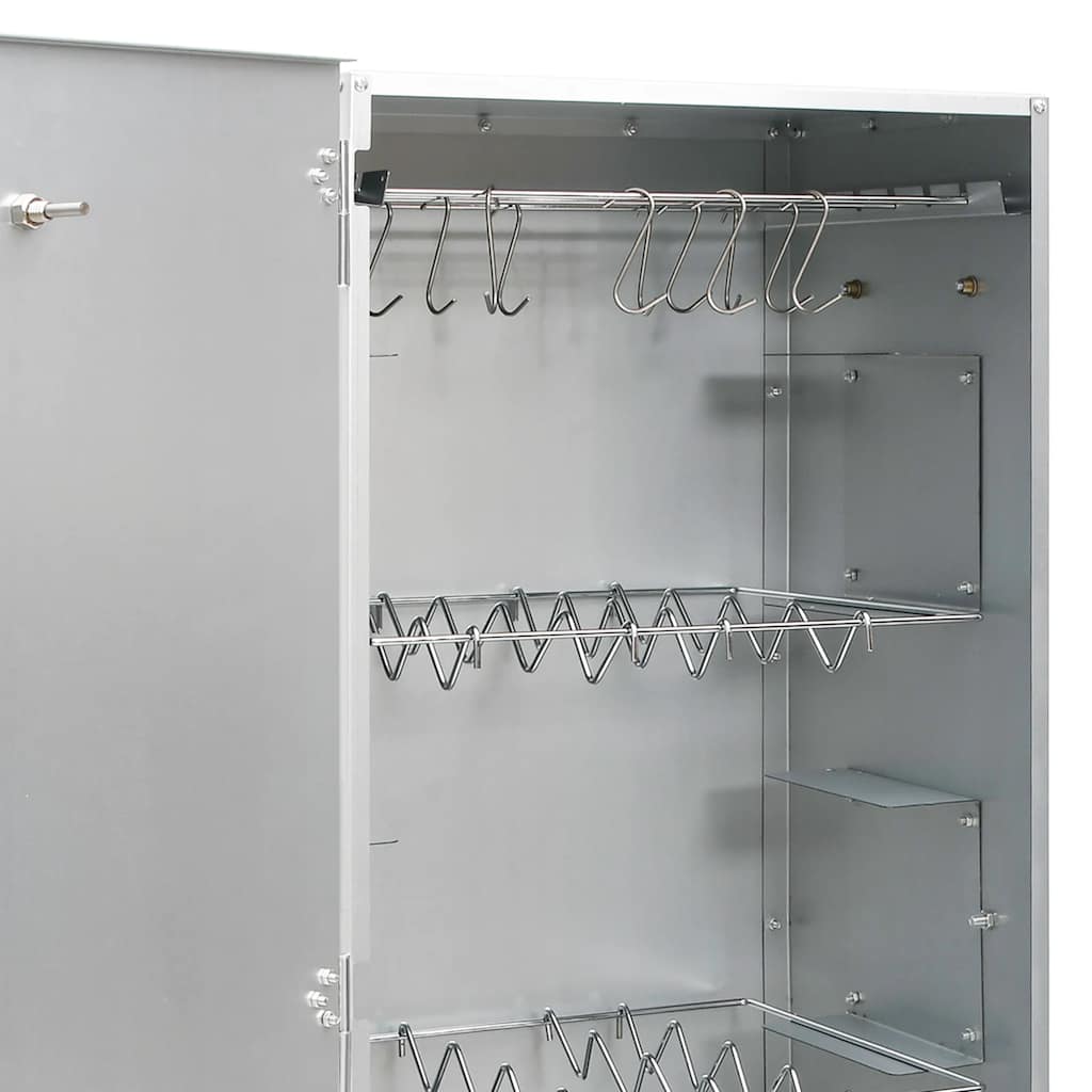 Horganyzott acél bbq füstölőkemence faaprítékkal 44,5x29x110 cm