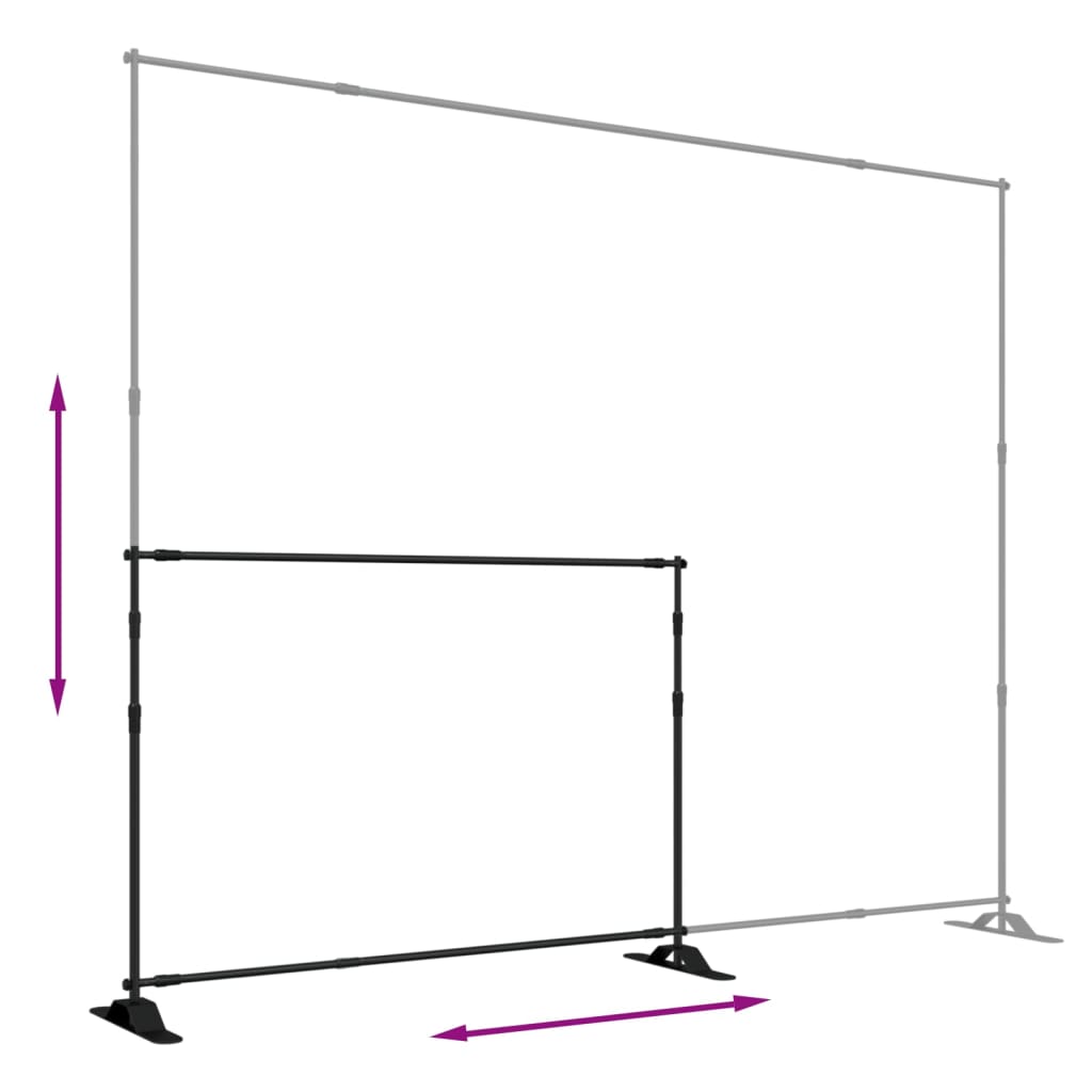 Fekete acél háttérállvány 305x243 cm Fekete acél háttérállvány 305x243 cm
