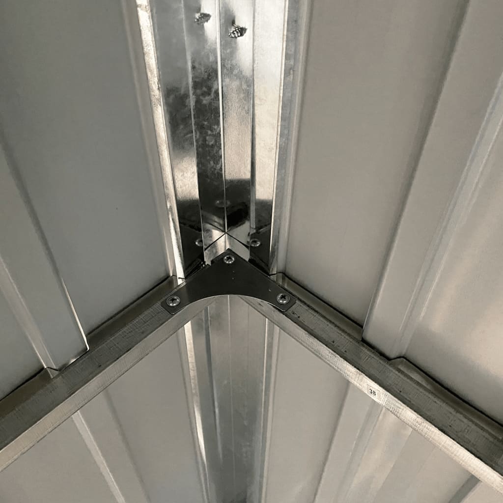 Antracitszürke fészer meghosszabbított tetővel 277x110,5x181 cm