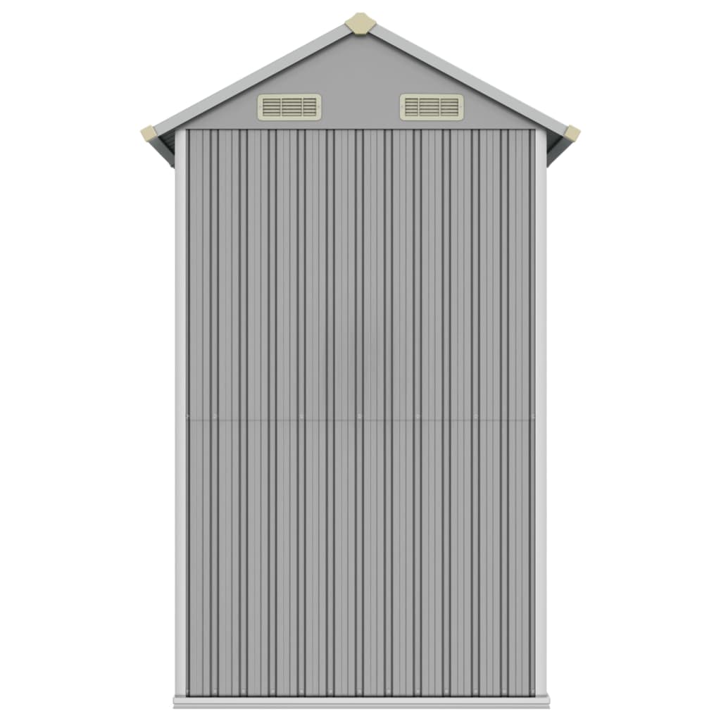 Világosszürke horganyzott acél kerti fészer 192 x 152,5 x 237 cm